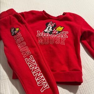 Disney Red Minnie Mouse Kids Sweatshirt and Pants Set